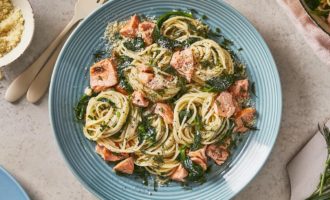 ⏰ спагетті з лососем на сковороді: рецепт з покроковими фото